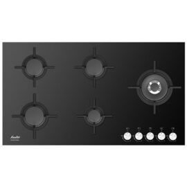 כיריים Sauter סאוטר 90 ס"מ 5 להבות גז SHG9095B זכוכית שחורה