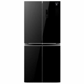 מקרר 4 דלתות Sharp שארפ 401 ליטר SJ-8435-BL זכוכית שחורה