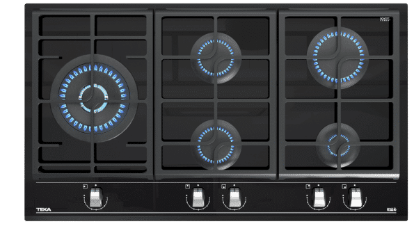 GZC95320-595x335 כיריים גז 5 להבות 90 ס"מ תקה GZC 95320 XB teka זכוכית שחורה