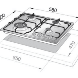 כיריים גז 4 להבות DeLonghi דלונגי NDG70W לבן