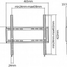 מתקן תלייה דק צמוד קיר לטלוויזיה עד 65" EAZO E400F