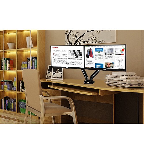 F160a_large זרוע דו מפרקית ארגומטרית לשני מסכי מחשב AUDIO LINE אודיו ליין דגם NB-F160