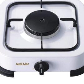 כירת גז להבה אחת עם מכסה גולד ליין MGC-1 דגם GOLDLINE לבן
