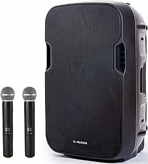 QL900_30052021134140_large מערכת קריוקי ניידת מקצועית 15 אינץ' 800W עם שני מיקרופונים QL Milano QL900 - צבע שחור