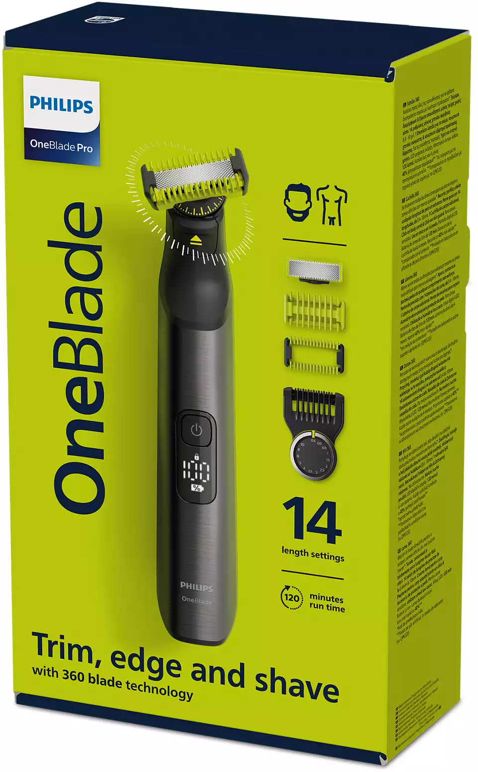 2 מכונת גילוח פנים + גוף PHILIPS פיליפס ONE BLADE דגם QP6551/15
