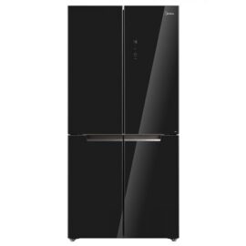 מקרר 4 דלתות 470 ליטר Midea מידאה HQ-611RWEN/ 6356 זכוכית שחורה