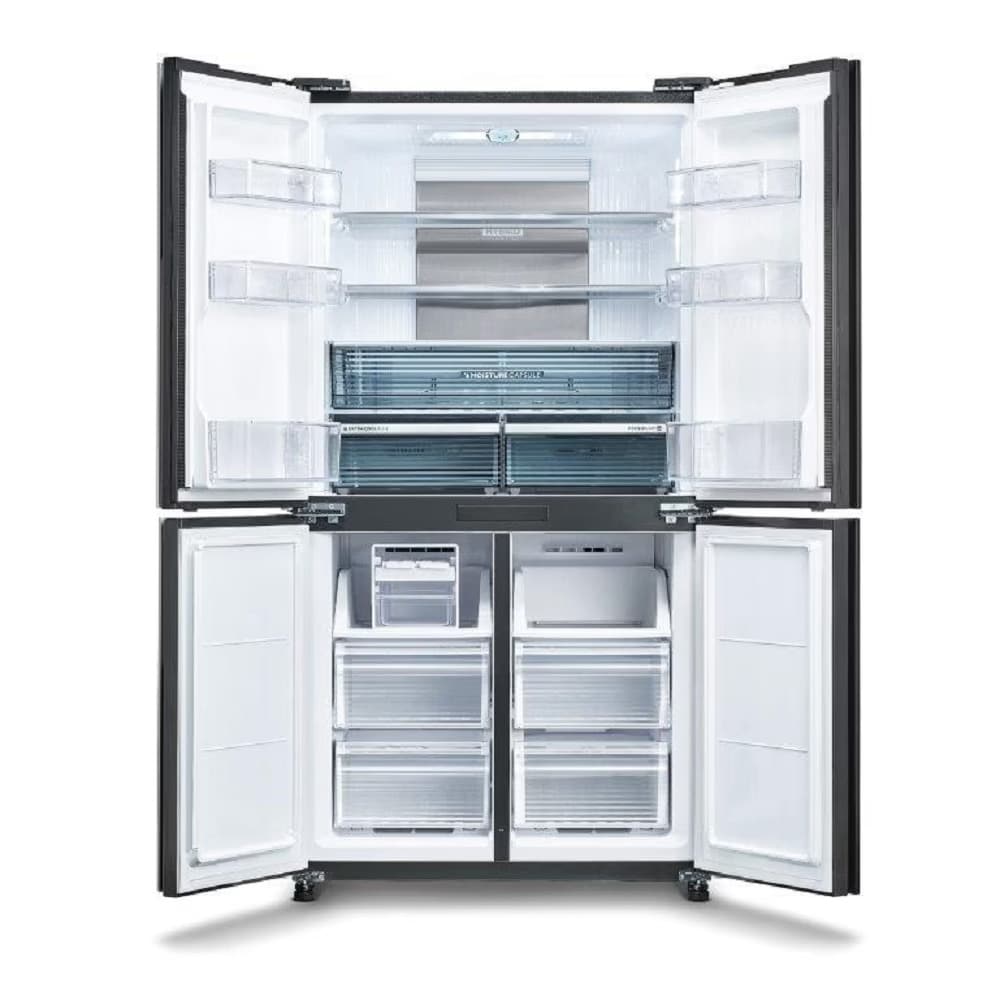 מושחר 3 מקרר 4 דלתות 525 ליטר Sharp שארפ SJ-8570 SL נירוסטה מושחרת