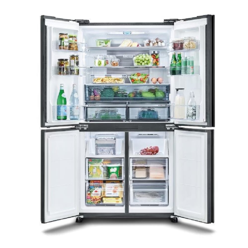 מושחר 4 מקרר 4 דלתות 525 ליטר Sharp שארפ SJ-8570 SL נירוסטה מושחרת