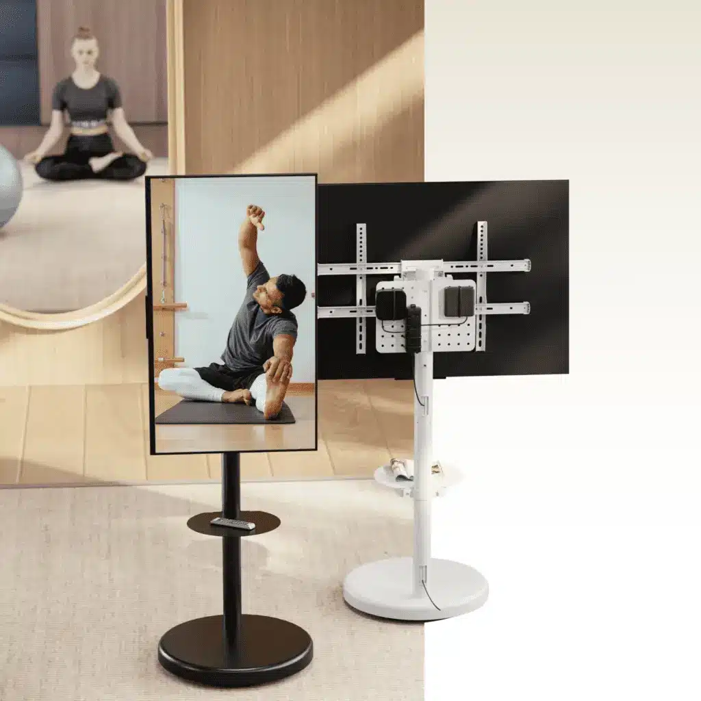 3 מעמד רצפתי מעוצב עם גלגלים למסכים עד 75׳׳ אודיו ליין AUDIO LINE דגם AL-75 - צבע לבן אספקה החל מה05/03