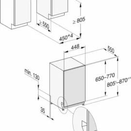 מדיח כלים צר חצי אינטגרלי Miele מילה G 5590 SCVi