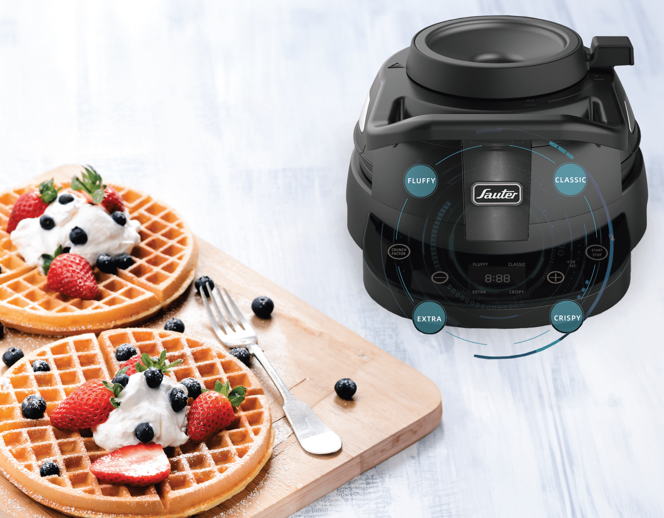 אווירה מכשיר וופל בלגי sauter סאוטר דגם SVB250