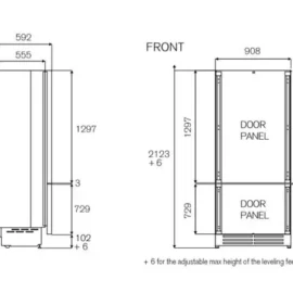 מקרר אינטגרלי דגם RBM90S5FPNS ברטזוני Bertazzoni