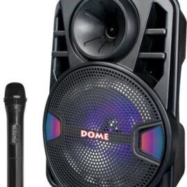 בידורית קריוקי ניידת TWS עם מיקרופון אלחוטי ותאורת דיסקו לד Dome DM-3008 1000W