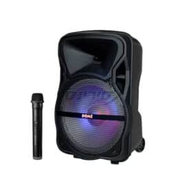 1000W בידורית קריוקי ניידת ומיקרופון אלחוטי DOME DM-125 צבע שחור