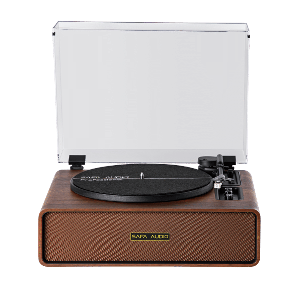 1 פטיפון מקצועי SAFA סאפה בצבע אגוז כהה בעל רמקולים פנימיים דגם MIC-400