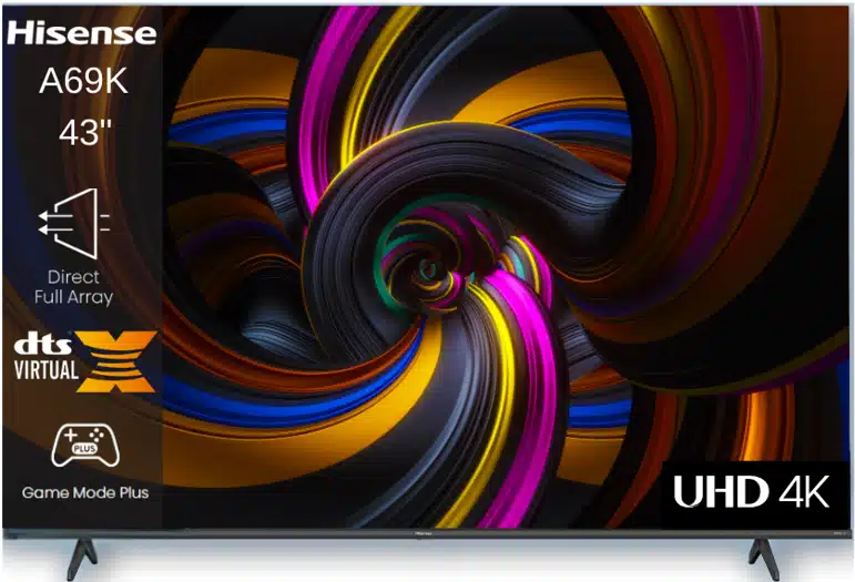 1 טלוויזיה חכמה 43" Hisense הייסנס דגם 43A69K UHD TV