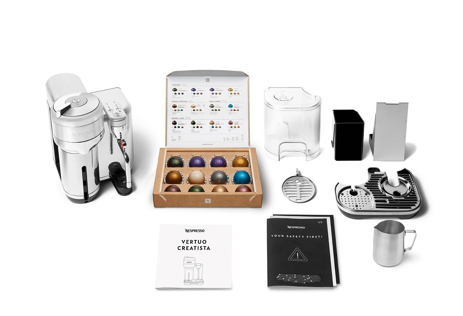 WW_ALL_VL_Vertuo_Creatista_Stainless_Steel_Coffee_machine_001_InThePack_TranspBG_22-XX מכונת קפה Nespresso VERTUO CREATISTA נספרסו דגם - GCV5-IL-ME-NE