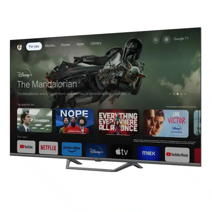 h55s80e-perspective_with_ui-2 טלוויזיה Haier האייר ''50 דגם H50S80FUX QLED 4K Google TV