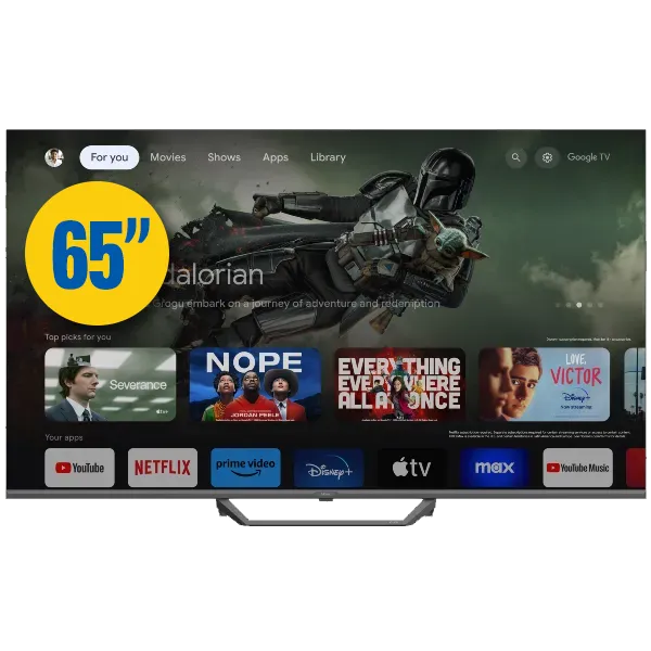 large-65 טלוויזיה Haier האייר ''65 דגם H65S80FUX QLED 4K Google TV