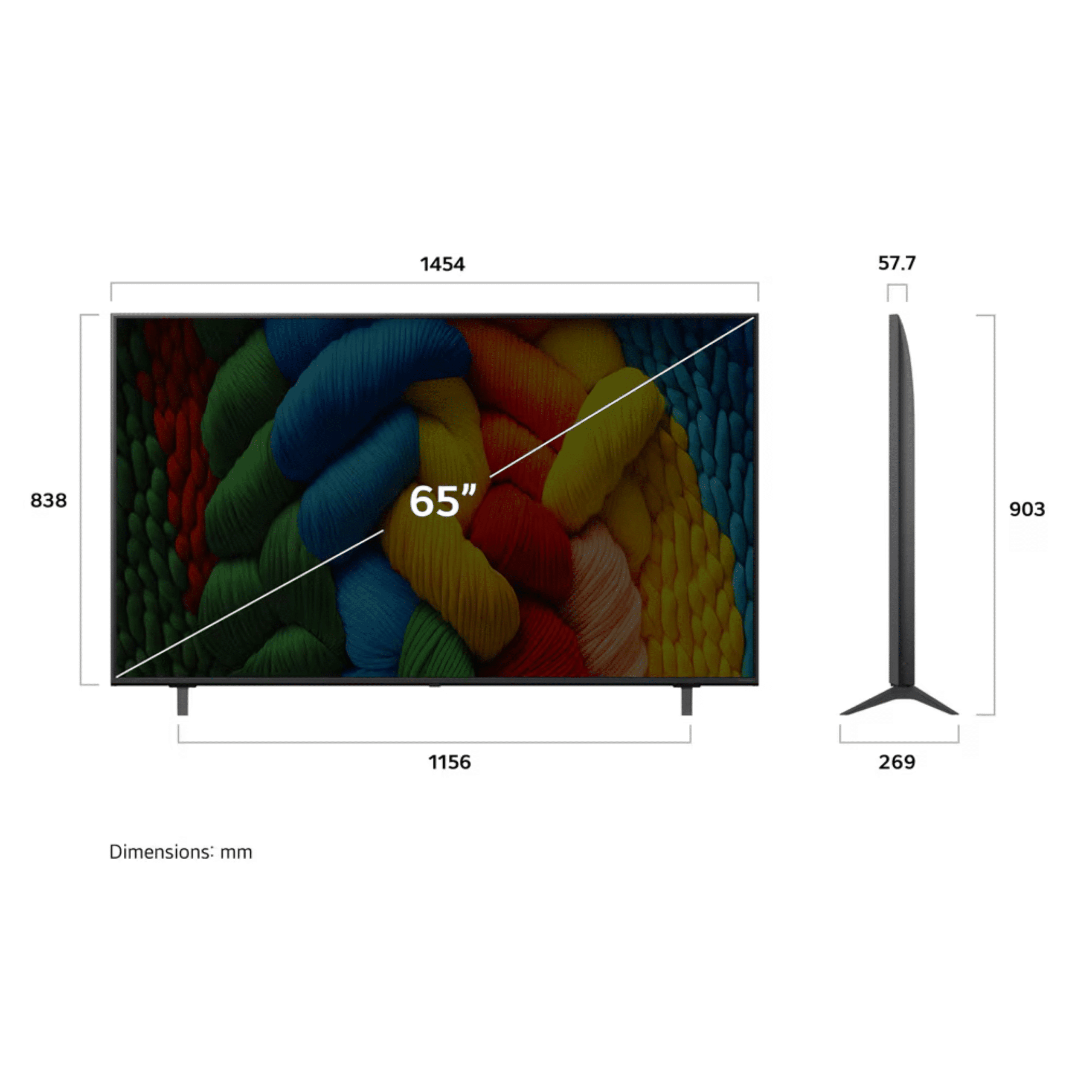 טלוויזיה אל ג'י ''65 LG​ דגם 65NANO80A6A NanoCell