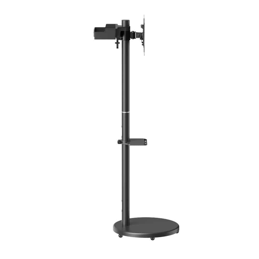 3 מעמד רצפתי מעוצב עם גלגלים נסתרים למסכים עד 43׳׳ אודיו ליין AUDIO LINE דגם Al-45 צבע שחור - אספקה החל מתאריך 10/03