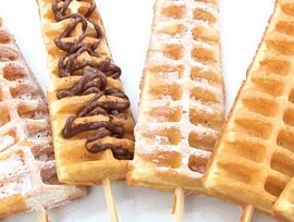 מכונת וופל בלגי על מקל תעשייתית – 4 משולשים